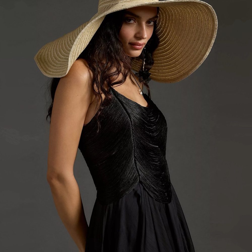 By Anthropologie Fringe Bodice Midi Dress